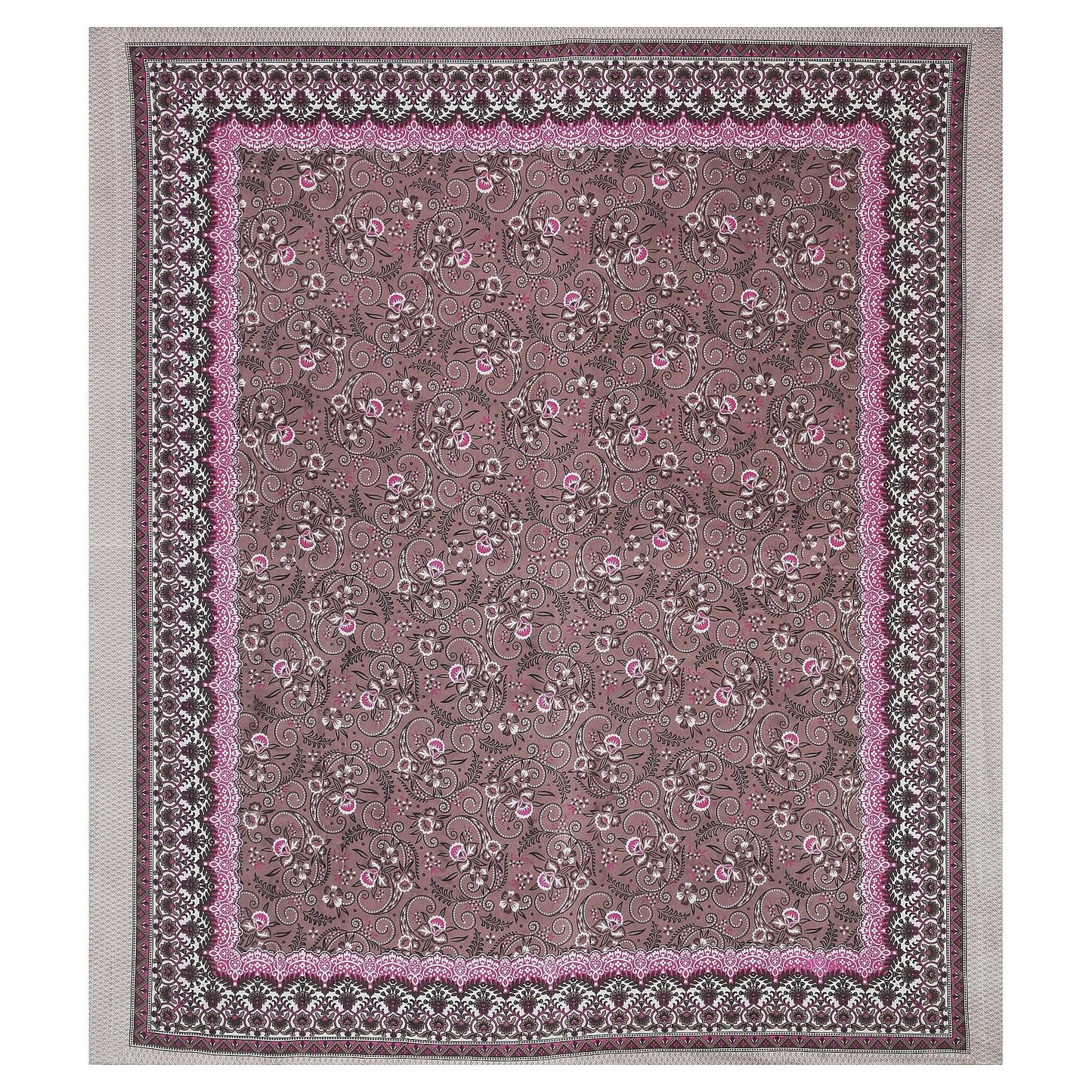 Srishti Textile King Size Floral Boota Bedding Set KING SIZE BEDSHEET king-size-floral-boota-bedding-bedspread-brown-design-_3