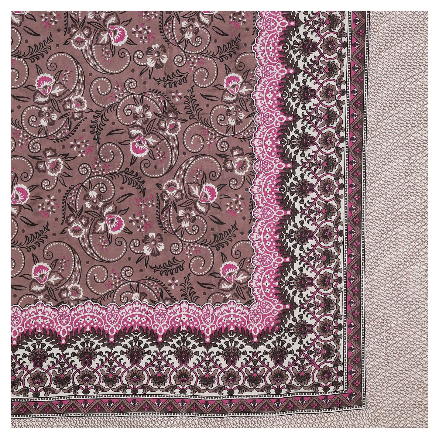 Srishti Textile King Size Floral Boota Bedding Set KING SIZE BEDSHEET king-size-floral-boota-bedding-printed-corner-detail-_2