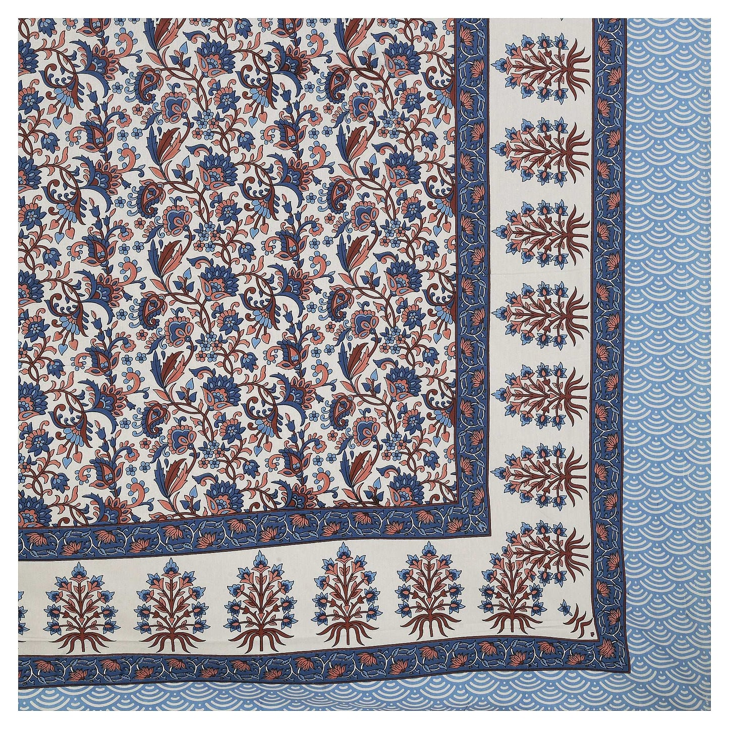 Srishti Textile King Size Floral Design Bedsheet KING SIZE BEDSHEET king-size-floral-design-bedsheet-side-border-detail-_2