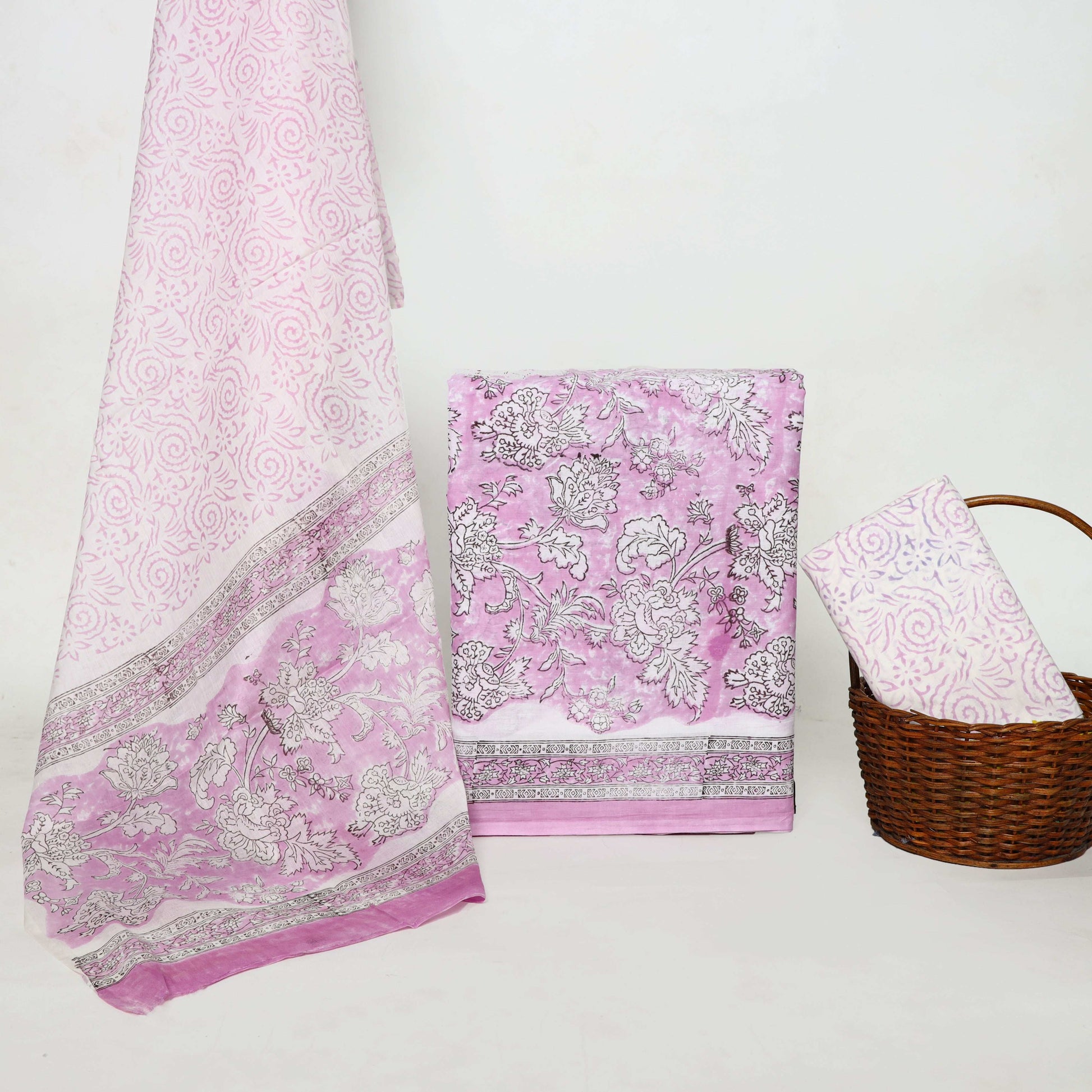 Srishti Textile Pink Floral Block Print Fabric Suit Sanganeri Handblock Printed Suits pink-floral-block-print-fabric-elegant-design-textile-_1