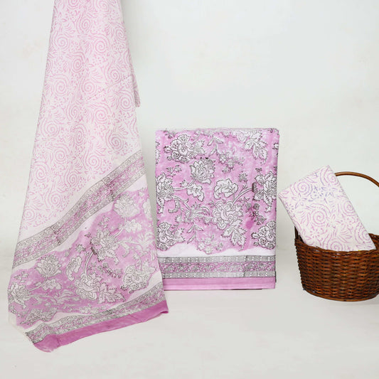 Srishti Textile Pink Floral Block Print Fabric Suit Sanganeri Handblock Printed Suits pink-floral-block-print-fabric-elegant-design-textile-_1
