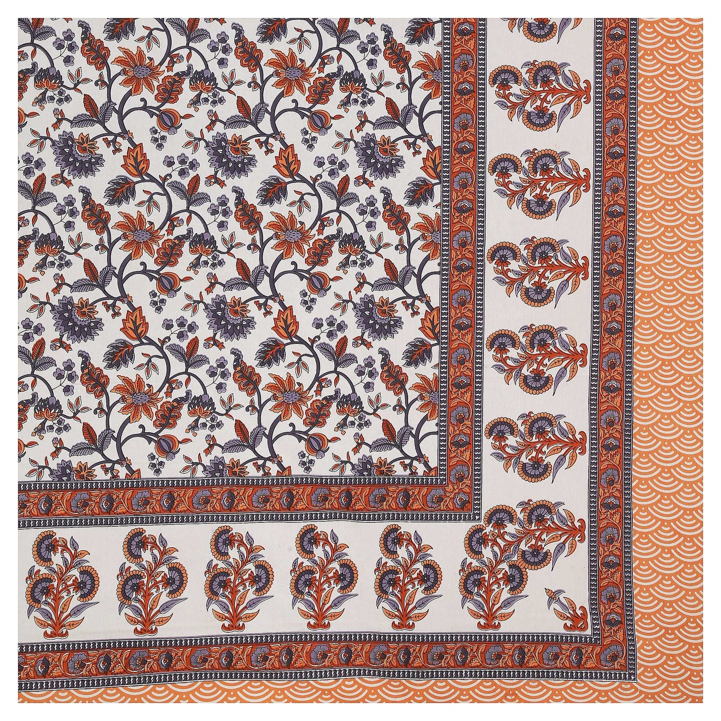 Srishti Textile Premium Cotton Bedsheet Jaipuri Design KING SIZE BEDSHEET premium-cotton-bedsheet-jaipuri-design-detail-closeup-_2