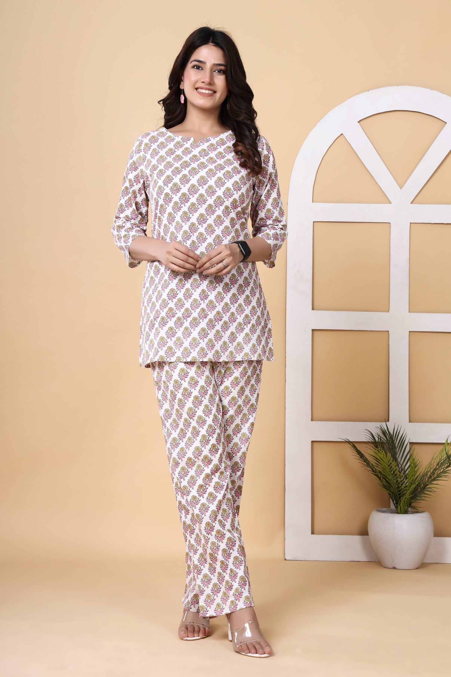 Srishti Textile Premium Cotton Cord Set for Comfort Cord Set premium-cotton-cord-set-women-floral-pattern-top-pants