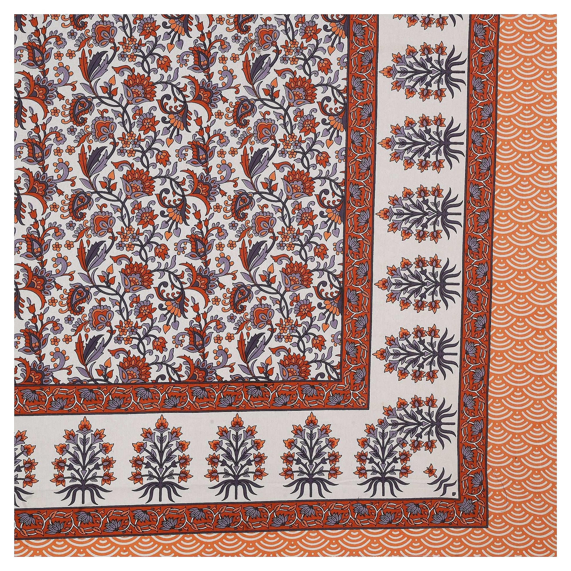 Srishti Textile Premium Cotton Floral Bedsheet - King Size KING SIZE BEDSHEET premium-cotton-floral-bedsheet-detailed-corner-design-_2