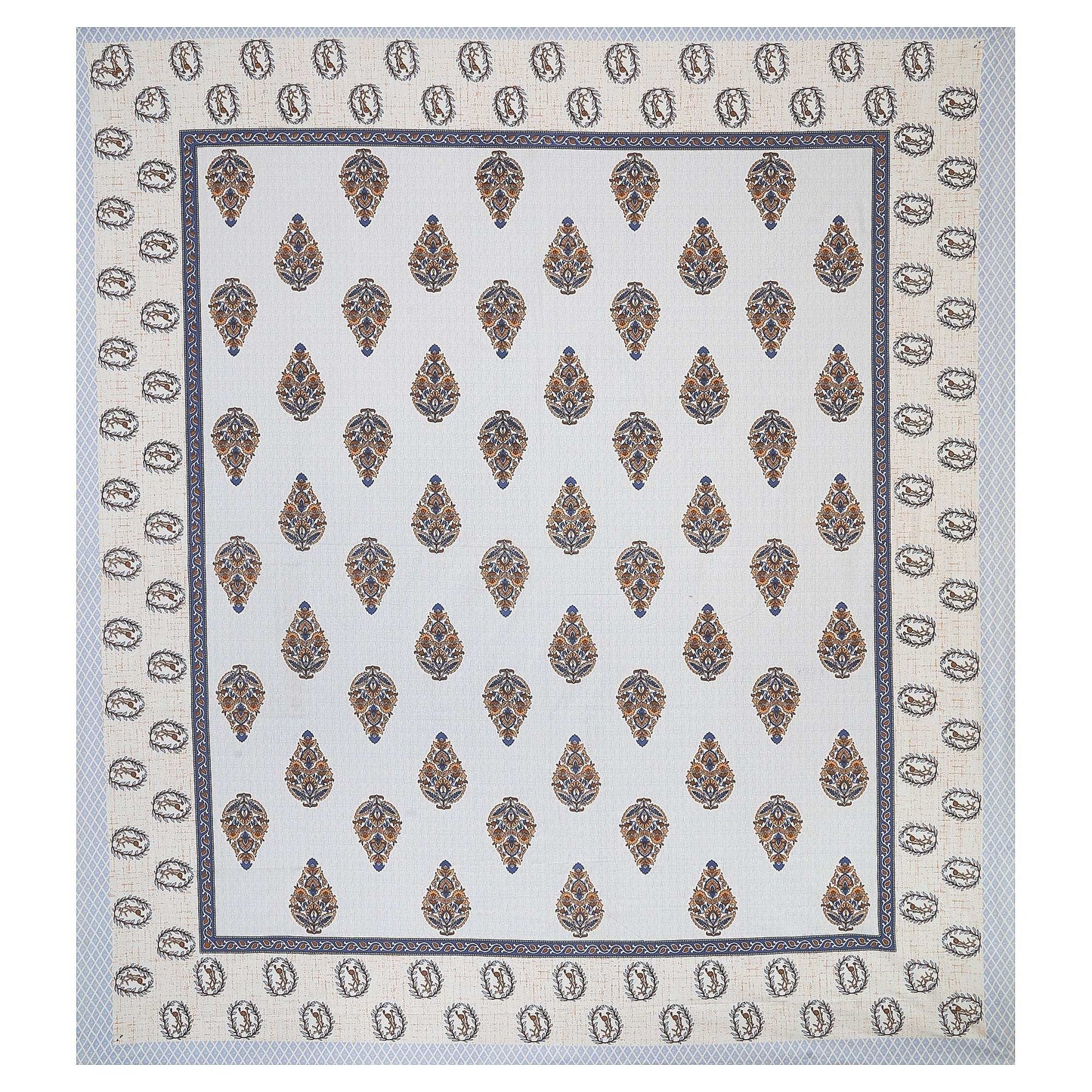 Srishti Textile Premium Jaipuri Cotton Bedsheet - King Size KING SIZE BEDSHEET premium-jaipuri-cotton-bedsheet-patterned-design-_3