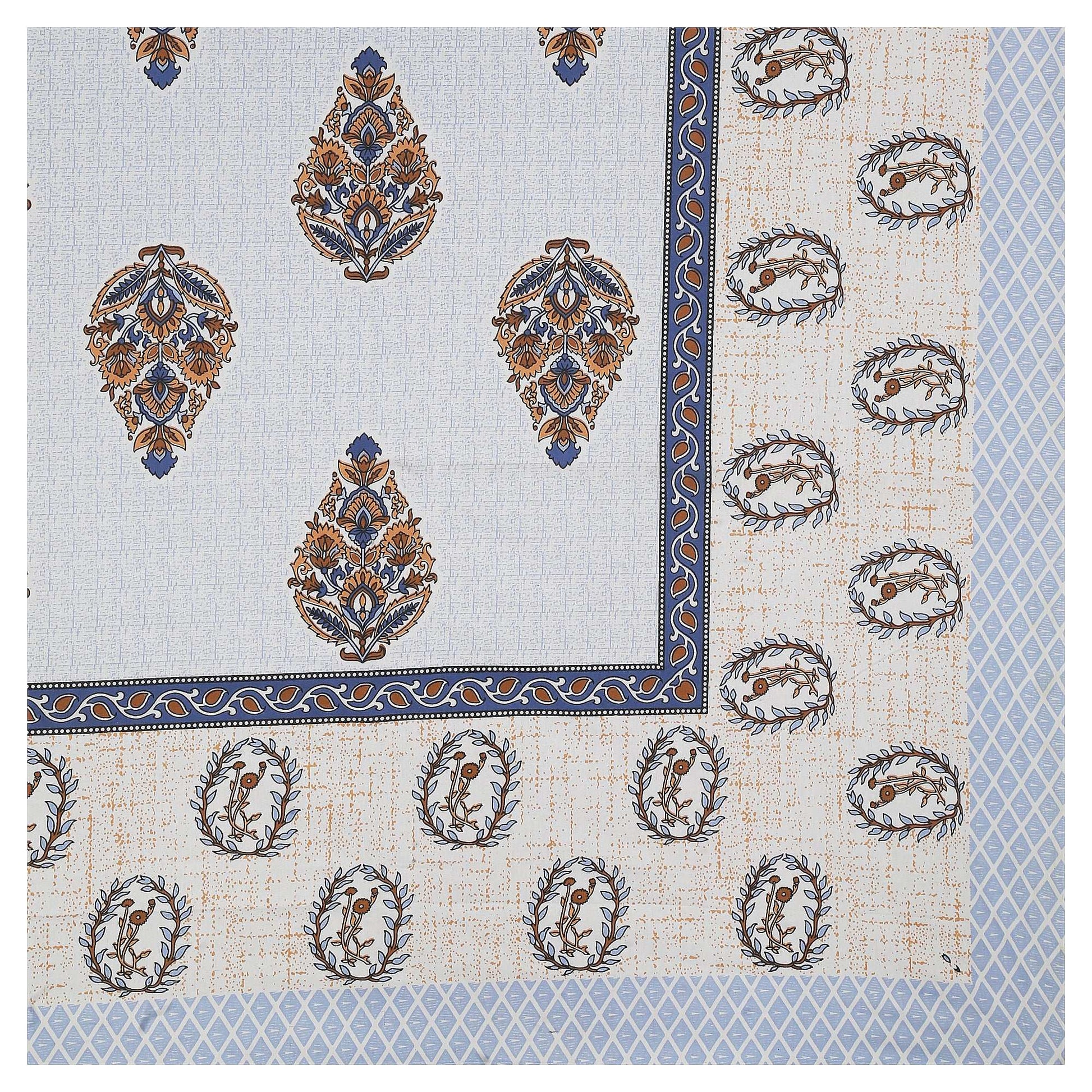 Srishti Textile Premium Jaipuri Cotton Bedsheet - King Size KING SIZE BEDSHEET premium-jaipuri-cotton-bedsheet-top-corner-details-_2