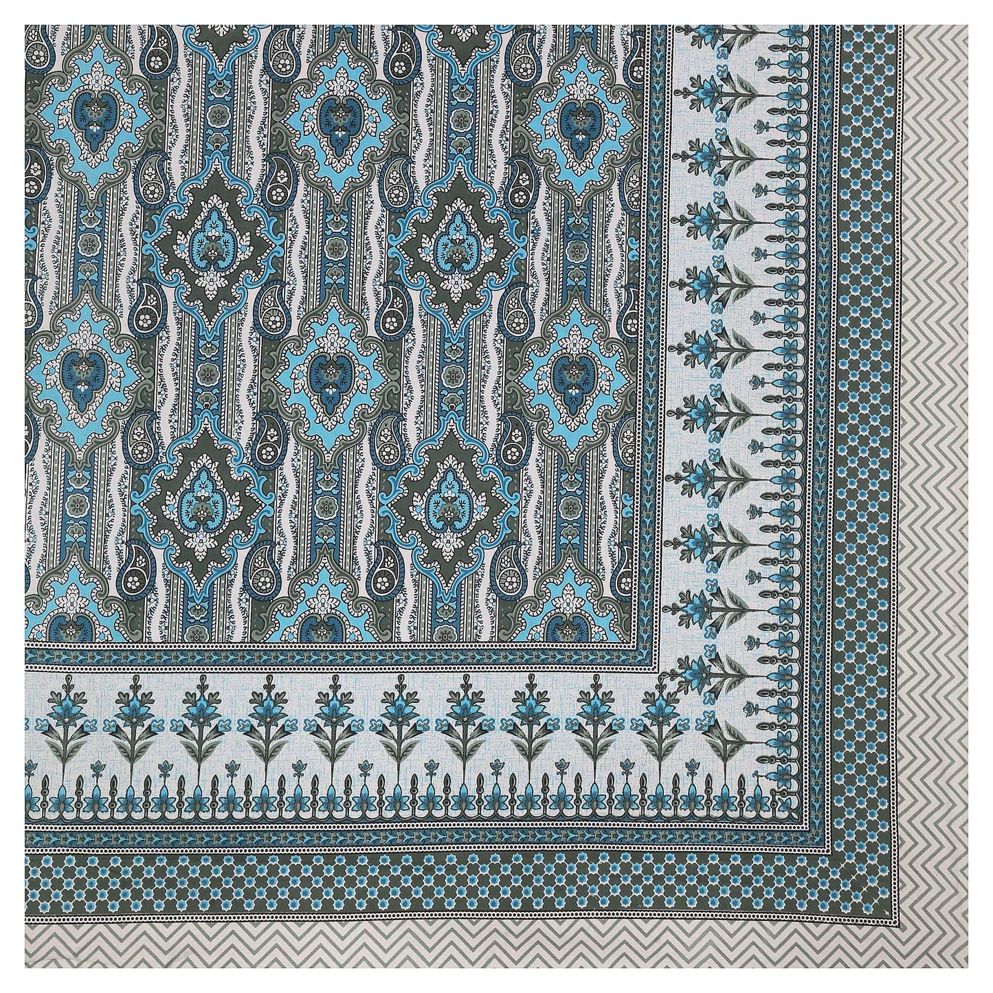 Srishti Textile Designer Bedsheet for King Size Beds KING SIZE BEDSHEET srishti-textile-designer-bedsheet-decorative-pattern-blue-_2