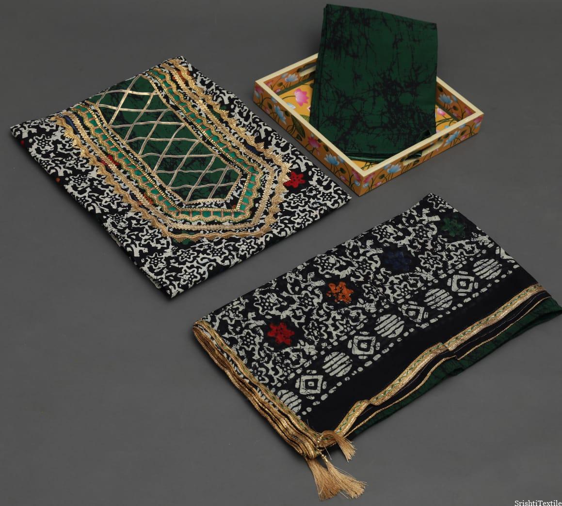 Buy Cotton Jeckard Weaving Bandhani Dress Material online India –  Ethenika.com