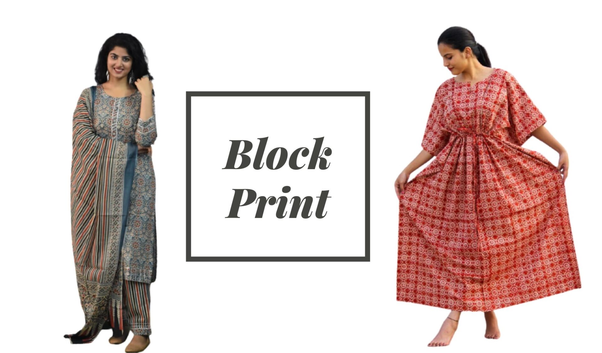 Beautiful Indian Pakistan Slit Cotton Hand Block Print Kurti Pant Set | eBay