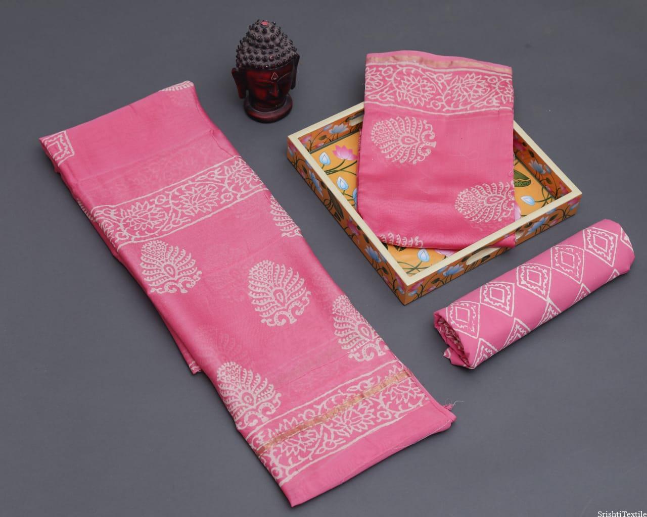 Chanderi Silk Salwar Suits Online - Chanderi Fabric Ethnic Wear for Women