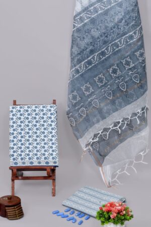 Artisanal Kota Doria Blue Buti Salwaar Suits Collection